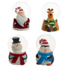 45MM Santa, Snowman, Reindeer and Penguin Water Globes, 4 Assorted; 12-Piece PDQ