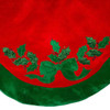 48" Red With Green Leaves Appliqué© Velvet Tree Skirt