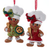 Gingerbread Boy & Girl With Spoon Ornaments, 2 Assorted