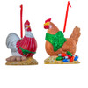 Chicken on Nest With Eggs and Lights Ornaments, 2 Assorted