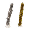 8" Silver & Gold Tinsel Tree Toppers, 2 Assorted