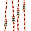 Wooden Red Beads With Black and White Spool Garland