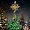 12" Unlit Gold Glittered 6-Point Star Tree Topper