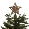 8" Un-Lit Gold Glitter Star Tree Topper