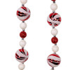 Red and White Glitter Candy Ball Garland