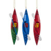 Kayak With Oar Ornaments, 3 Assorted
