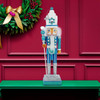17" Hollywood Nutcrackers™ Turquoise and White Glittered Soldier Nutcracker