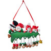 Snowman Family Of 4 With Christmas Tree Ornament For Personalization