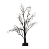 24“ Battery Operated Pre-Lit Purple LED Black Glittered Tabletop Tree