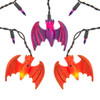 7' UL 25L Purple & Orange Dangling Bats Icicle Light Set