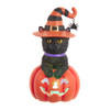 Battery Operated Black Cat On Pumpkin Table Piece