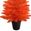 3' Battery Operated Pre-Lit Halloween Orange Potted Tree With Orange LED Lights