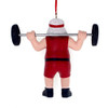 Santa Weightlifter Ornament