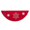 60“ Red Snowflake Embroidered and Pleated Tree Skirt