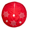 60“ Red Snowflake Embroidered and Pleated Tree Skirt