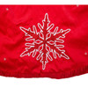 60" Red Snowflake Embroidered and Pleated Tree Skirt