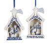 Delft Blue Porcelain Holy Family Ornaments, 2 Assorted