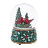 100MM Musical Wind-Up Christmas Tree With Cardinals Water Globe