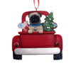 Pug In Back Of Truck Ornament For Personalization