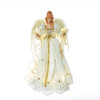 14“ Battery-Operated 10-Light Warm White LED Ivory and Gold Angel Treetop