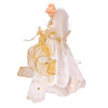 14" Battery-Operated 10-Light Warm White LED Ivory and Gold Angel Tree Topper