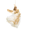 Ivory and Gold Flying Angel Ornament