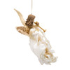 Ivory and Gold Flying Angel Ornament