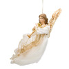 Ivory and Gold Flying Angel Ornament