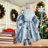 21" Silver, White and Light Blue Standing Santa