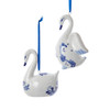 Blue Swan Ornaments, 2 Assorted