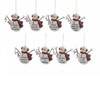 Porcelain Snowman Ornaments, 8 Assorted