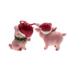Pink Pig With Santa Hat Ornaments, 2 Assorted