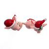Pink Pig With Santa Hat Ornaments, 2 Assorted