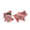 Pink Pig With Santa Hat Ornaments, 2 Assorted