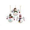 Porcelain Snowman Ornaments, 3 Assorted