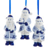 Porcelain Santa Ornaments, 3 Assorted