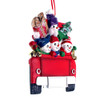 Snowman Family Of 4 On Truck Ornament For Personalization