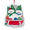Snowman Family Of 2 On Sled Ornament For Personalization