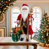 18“ Santa With Gift Bag & Scepter Table Piece