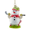 Glass Golf Snowman Ornament