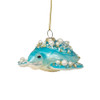 Glass Blue Sea Turtle With Gems Ornament
