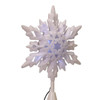 10" Cool White LED Glitter Snowflake Tree Topper