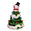9" Battery Operated Ceramic Light-Up Snowman Tree