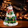 9" Battery Operated Ceramic Light-Up Snowman Tree