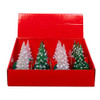 Battery-Operated RGB LED Green and White Christmas Trees, 2 Assorted