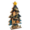 Battery Operated Light-Up LED Wooden Christmas Tree With Village Scene