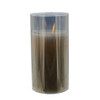 6“ Battery Operated Flicker Flame Candle In Grey Glass Jar