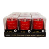 5“ Battery Operated Flicker Flame Red Candle With Fairy Lights