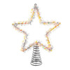 12“ 55L Warm White LED Silver Tinsel Star Treetop