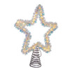 12" 55L Warm White Twinkle LED Silver Tinsel Star Tree Topper